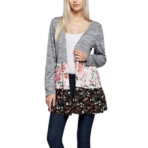 J Mode USA Floral Space Dye Cardigan